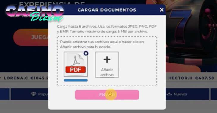 Cargue los documentos necesarios