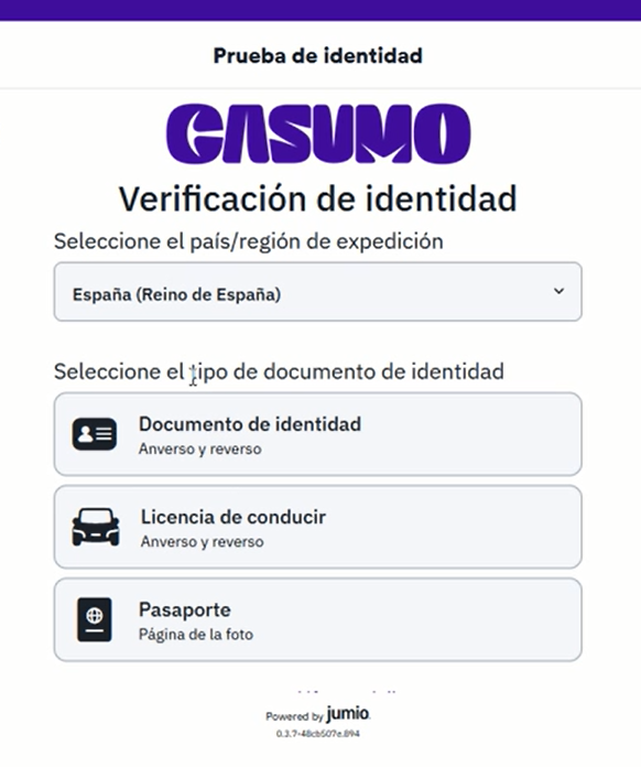 Podemos identificarnos con distintos documentos admitidos, como DNI, pasaporte o permiso de conducir.