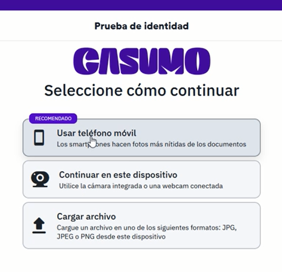 Podemos hacer una foto de los documentos o subirlos a la plataforma.